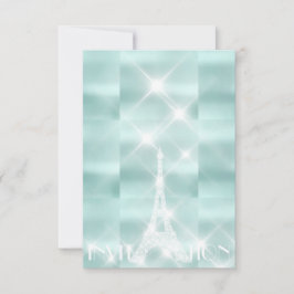Convite Eiffel Tower Paris Sparly Stars Tiffany Diamond