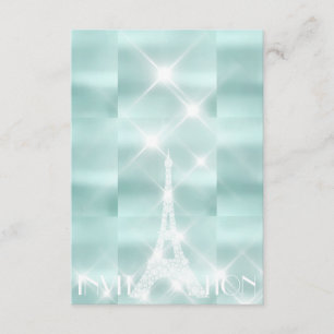 Convite Eiffel Tower Paris Sparly Stars Tiffany Diamond