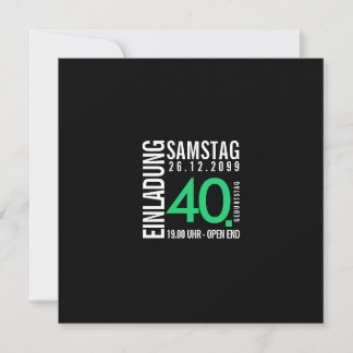 Convite Einladung/Einladungskarte 40. Geburtstag 
