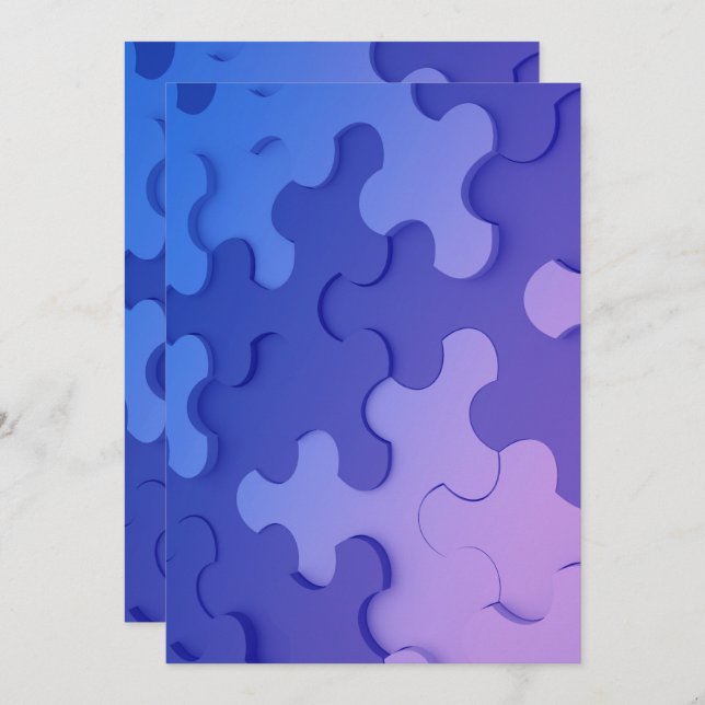 Convite Einladung mit 3 D Effekt Puzzle  (Frente/Verso)