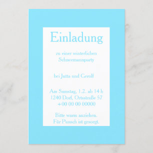 Convite Einladung Winterparty Eis und Schnee