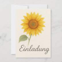 Einladungskarte mit strahlender Sonnenblume