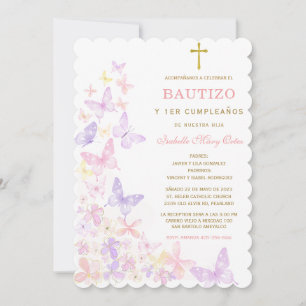 Convite El Bautizo y Primer Añito invitación de nuestra hi
