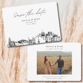 Convite El Paso Wedding Modern Salve a Data