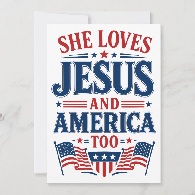 Convite Ela Ama Jesus e a América Também (Frente)