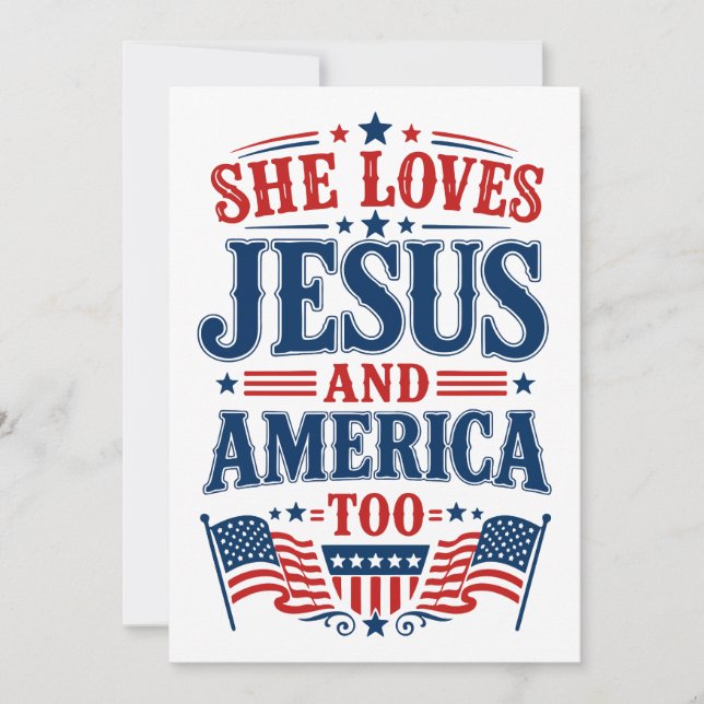Convite Ela Ama Jesus e a América Também (Frente)
