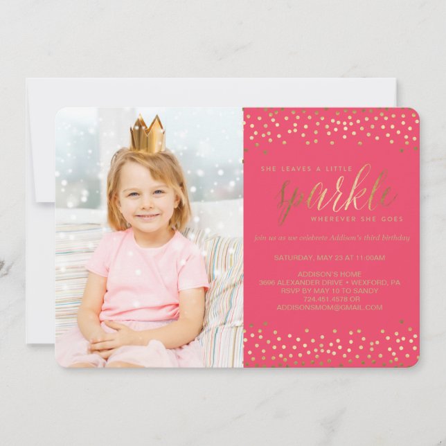 Convite Ela deixa um pouco de ANIVERSÁRIO DE CRIANÇA. (Frente)