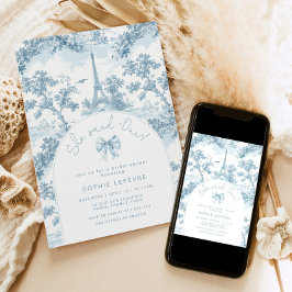 Convite Ela disse chá de panela romântico francês Oui