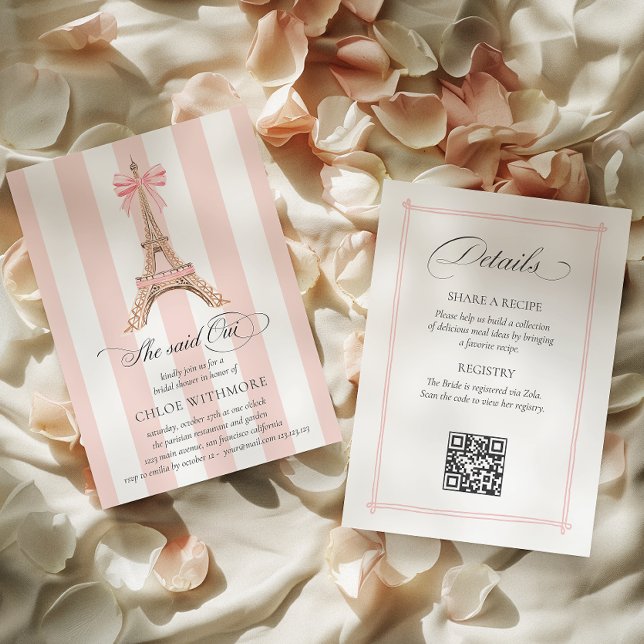 Convite Ela disse detalhes do CÓDIGO QRCODE do Arco Eiffel (Criador carregado)