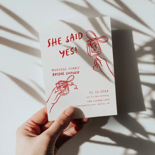 Convite Ela Disse Que Sim! Chá de panela Ilustrado (Criador carregado)