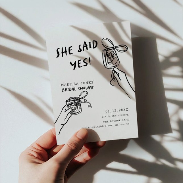 Convite Ela Disse Que Sim! Chá de panela Ilustrado (Criador carregado)