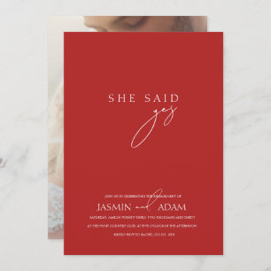 Convite Ela disse sim! Casamento Fotográfico de Script Ver