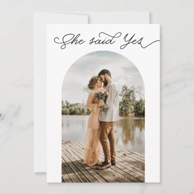 Convite Ela Disse Sim Chá de casamento De Fotografia De Ca (Frente)