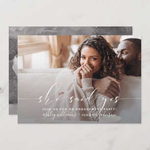 Convite Ela Disse Sim, Festa de noivado de Código QR de Ca