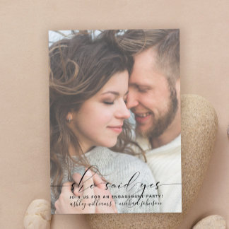 Convite Ela Disse Sim Festa de noivado de Foto Moderna