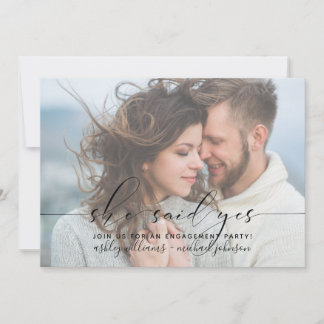 Convite Ela Disse Sim, Festa de noivado Moderna Convidar