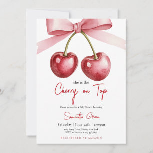 Convite Ela é a Cherry no Top Chá de fraldas