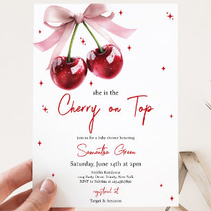 Convite Ela é a Cherry no Top Chá de fraldas