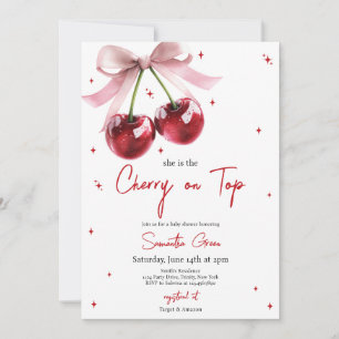 Convite Ela é a Cherry no Top Chá de fraldas