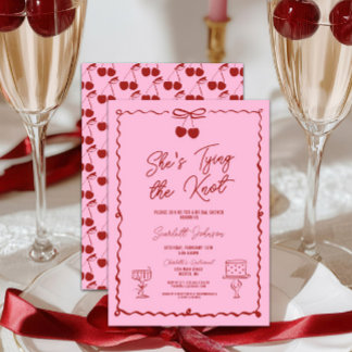Convite Ela é Casando Arco de Cherry Red Chá de panela