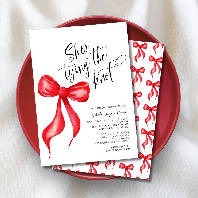 Convite Ela é Casando Arco Vermelho (Shown on a 5" x 7" invitation)