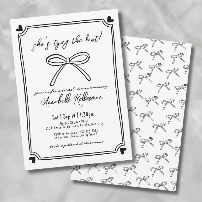 Convite Ela é Casando Whimsical Chá de panela (She's Tying The Knot Whimsical Bridal Shower Invitation)