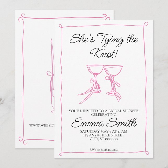 Convite Ela é Chá de panela de Casando (Frente/Verso)