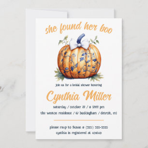 Convite Ela Encontrou Seu Boo! Halloween Themed Chá de pan