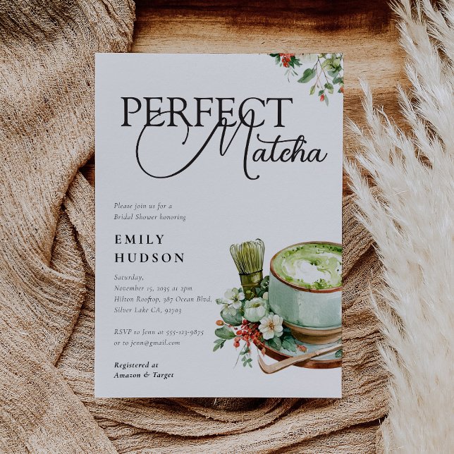 Convite Ela Encontrou Seu Chá de Noiva de Matcha Perfeito (Criador carregado)