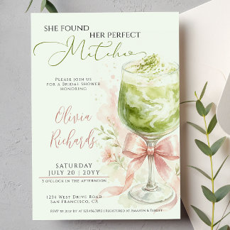 Convite Ela Encontrou Seu Chá de Noiva Perfect Matcha