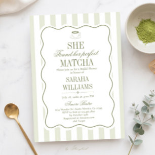 Convite Ela Encontrou Seu Chá de Noiva Perfeito de Matcha
