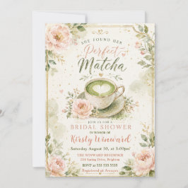 Convite Ela Encontrou Seu Chá de Noiva Temático de Matcha