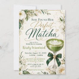 Convite Ela Encontrou Seu Chá de Noiva Temático de Matcha