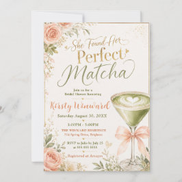 Convite Ela Encontrou Seu Chá de Noiva Temático de Matcha