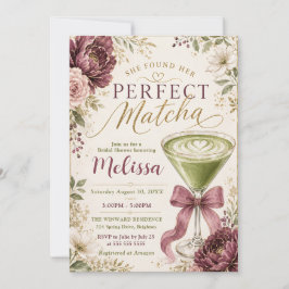Convite Ela Encontrou Seu Chá de Noiva Temático de Matcha