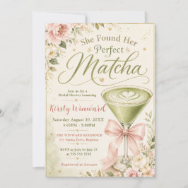 Convite Ela Encontrou Seu Chá de Noiva Temático de Matcha
