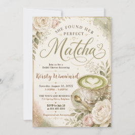 Convite Ela Encontrou Seu Chá de Noiva Temático de Matcha