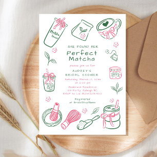 Convite Ela Encontrou Seu Chá de Noiva Verde Perfect Match