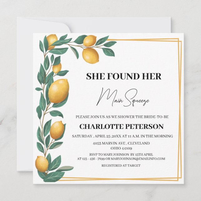 Convite Ela Encontrou Seu Chá de panela De Apertar Princip (Frente)