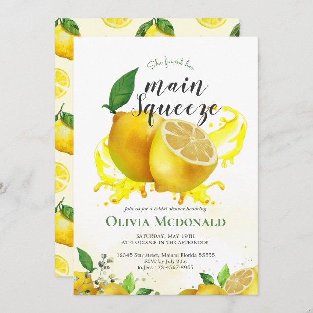 Convite Ela Encontrou Seu Chá de panela De Apertar Princip (Frente/Verso)