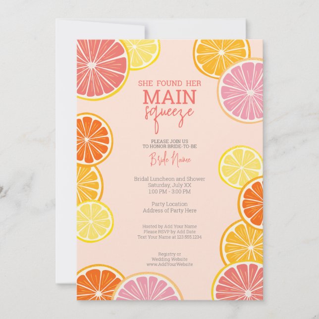 Convite Ela Encontrou Seu Chá de panela De Apertar Princip (Frente)