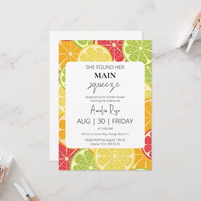 Convite ela encontrou seu chá de panela de aperto principa (Frente/Verso In Situ)