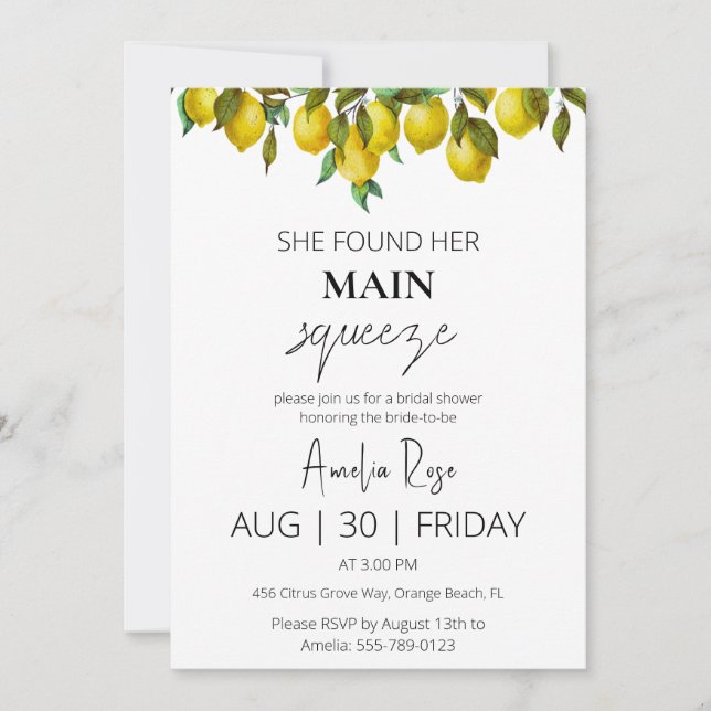 Convite ela encontrou seu chá de panela de aperto principa (Frente)