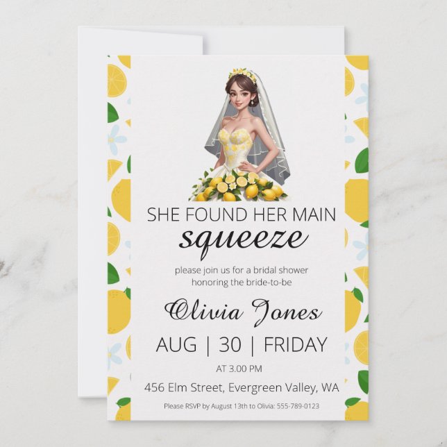 Convite ela encontrou seu chá de panela de aperto principa (Frente)