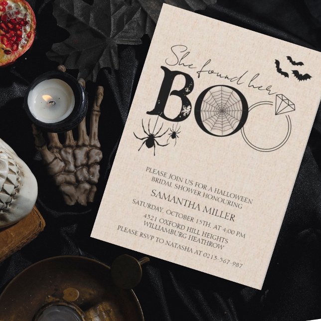 Convite Ela Encontrou Seu Chá de panela De Boo Halloween (Criador carregado)