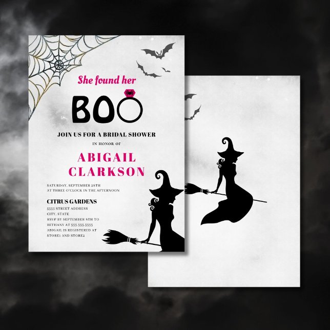 Convite Ela Encontrou Seu Chá de panela De Boo Halloween (Criador carregado)