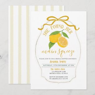 Convite Ela encontrou seu chá de panela de limão apertado
