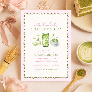 Convite Ela Encontrou Seu Chá de panela De Tema Da Matcha 