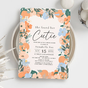 Convite Ela encontrou seu Chá de panela Floral Cutie Orang