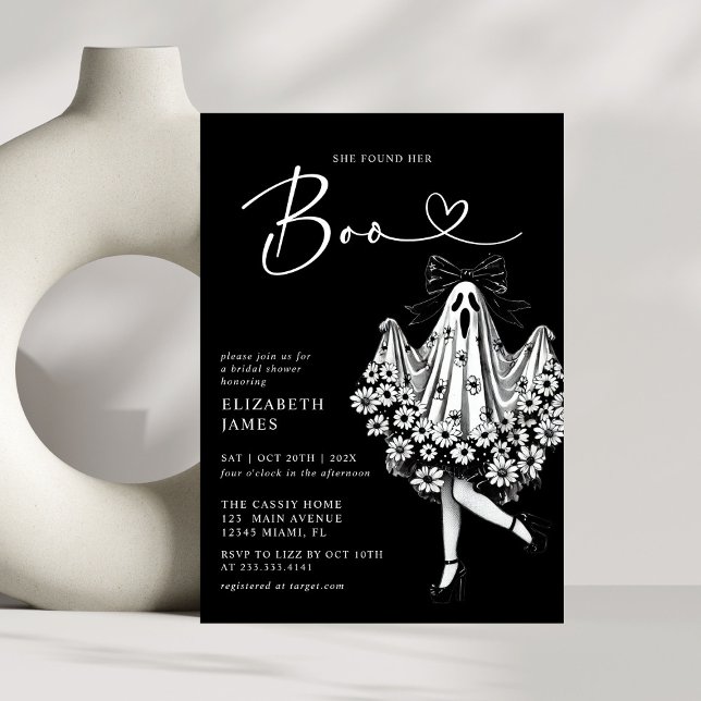 Convite Ela Encontrou Seu Chá de panela Floral De Fantasma (Criador carregado)